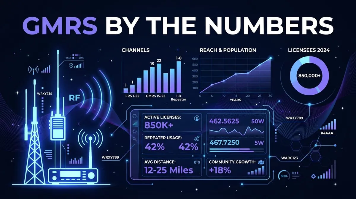 GMRS licensing statistics, growth trends, and data charts